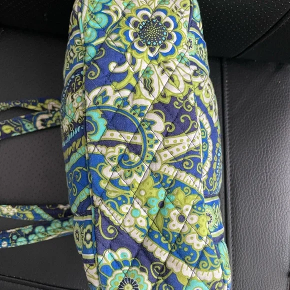 Vera Bradley Small Blue Green Quilted Tote - Picture 5 of 7